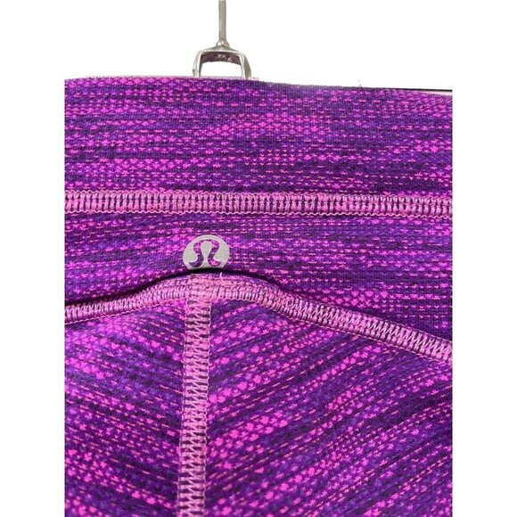 Lululemon Free Flow Crop Diamond Jacquard Space Dye Tender Violet Raspberry Sz 4 - Picture 4 of 6